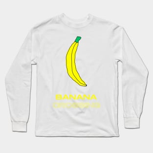 Banana Crossing, Funny T-Shirt, Funny Tee, Badly Drawn, Bad Drawing Long Sleeve T-Shirt